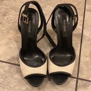 white house black market ankle strap heels